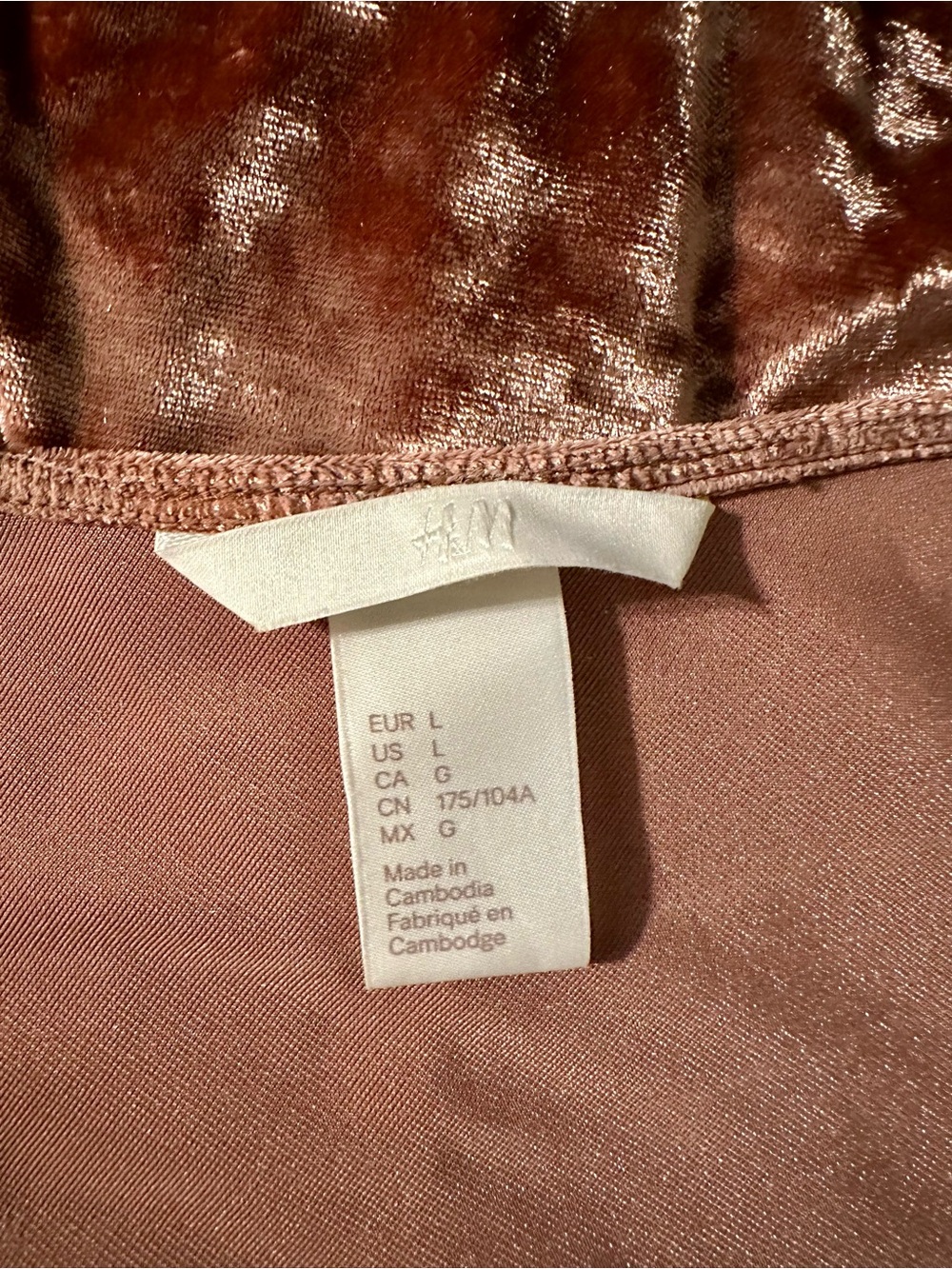 H&M Metallic Faux Velvet V-Neck Tank in Rust Orange - Picture 4 of 4